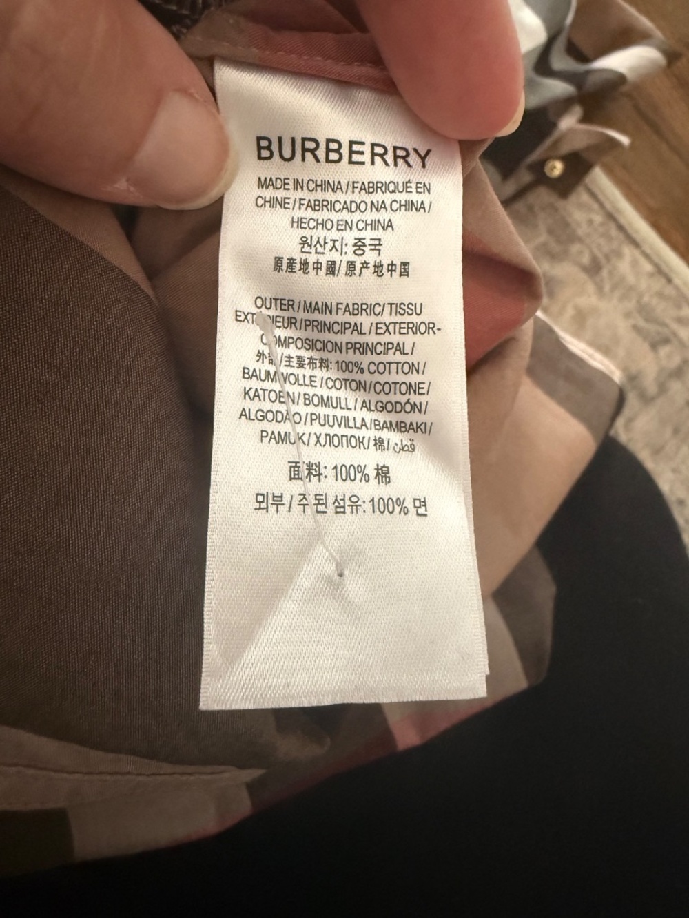 Burberry Kelsey Exploded Check Belted Cotton Shirt Dress- Size L - Picture 8 of 8